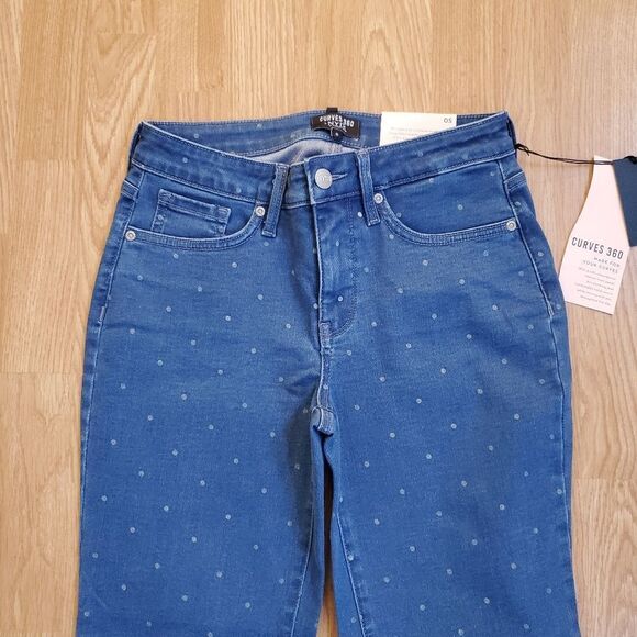 NEW! NYDJ Slim Straight Polka Dot Ankle Jeans - size 0 - Picture 3 of 13